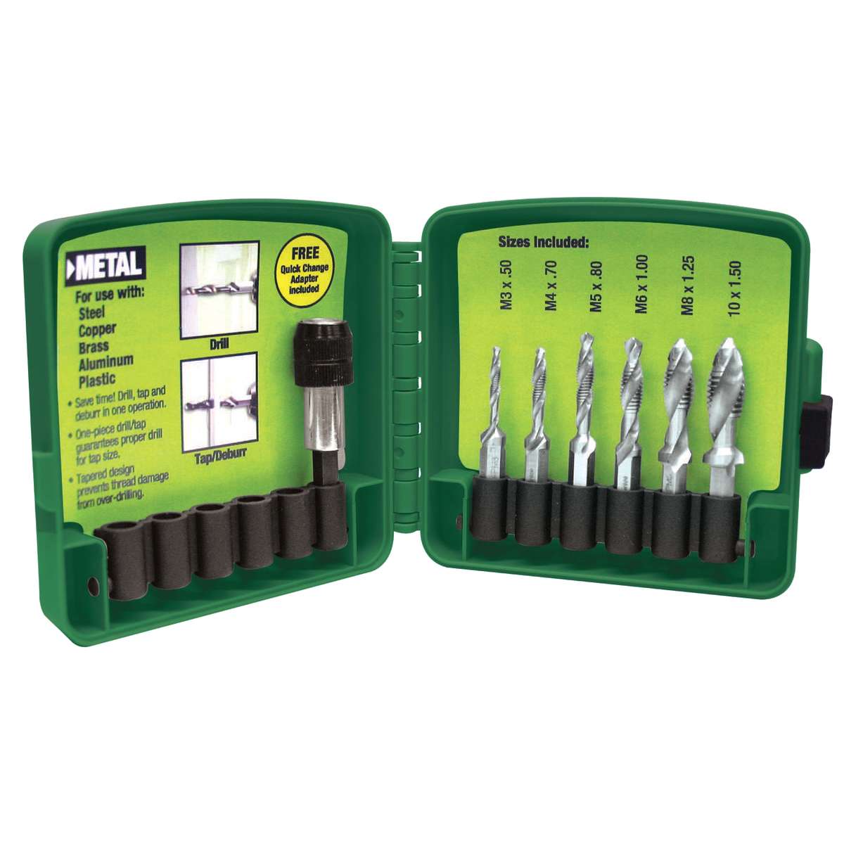 Jogo de Brocas Macho M3-M10 6 Peças Greenlee